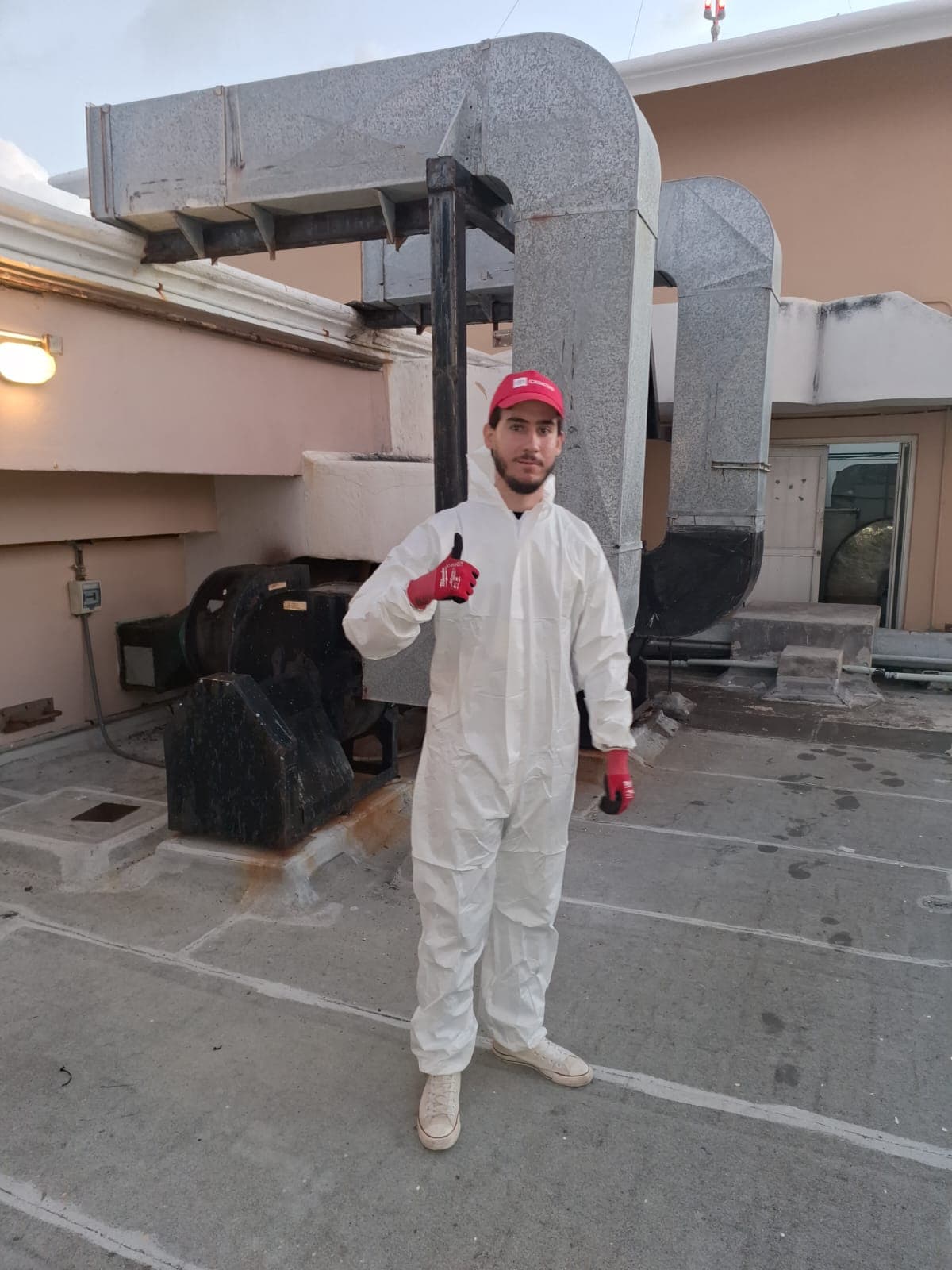 Industrial ventilation ductwork on a rooftop.